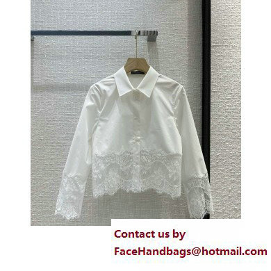Dolce  &  Gabbana WHITE COTTON SHIRT WITH LACE 2023